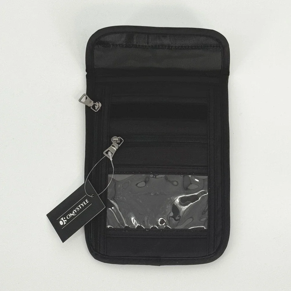 OMYSTYLE RFID Blocking Neck Stash Wallet Passport Holder Travel Security 90-03